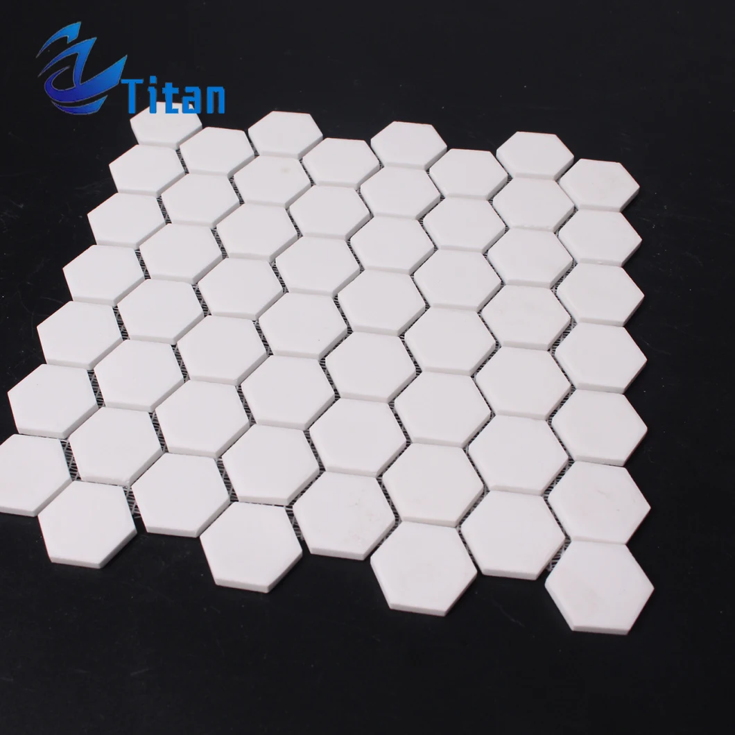 High Hardness Pulley Lagging Ceramics Ceramic Tile Sheets Ceramic by Alumina Wear Resistant Liner Pieces on Plastic/Paper/Nylon Net